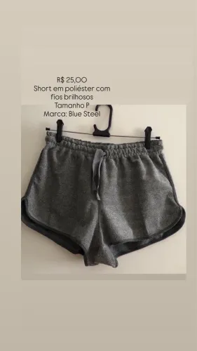 Short tamanho P com brilho