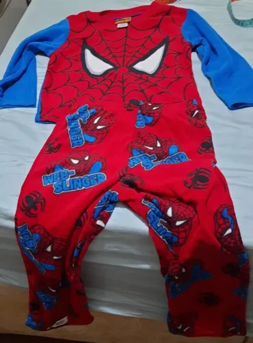 Pijama infantil do Homem-aranha em flanela, duas peças