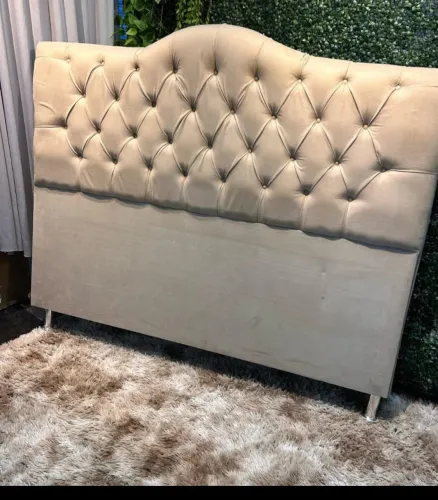 Cabeceira de Cama Super  King em Suede Bege
