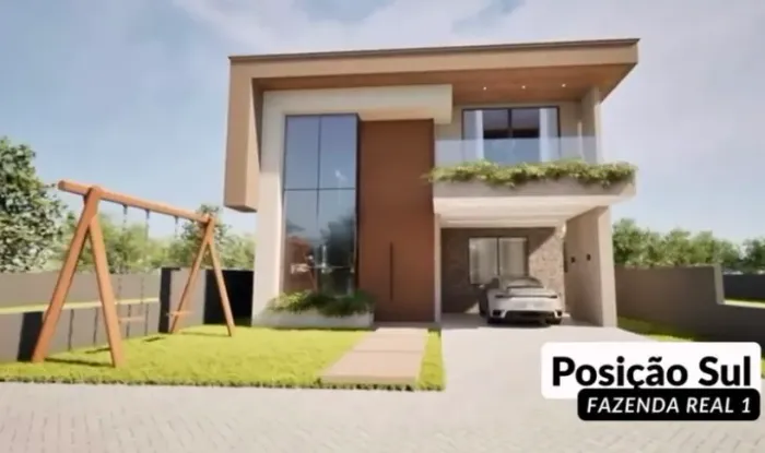 Excelente casa no condomínio fazenda real- casa de campo moderna 