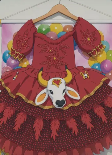 Vendo- Vestido Infantil "Sinhazinha, Boi Garantido".
