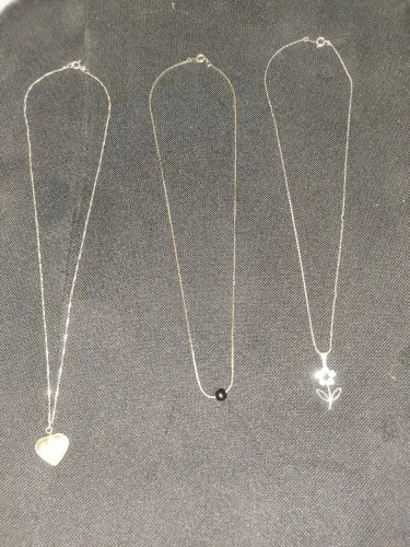 3 Colares de Prata Finos