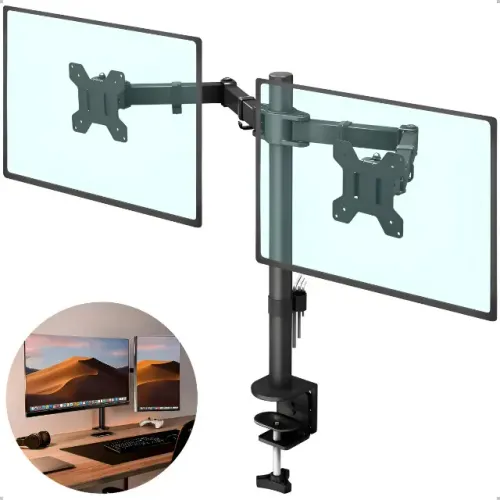 Suporte Para 2 Monitores de 10 a 27 Polegadas Articulado de Mesa 