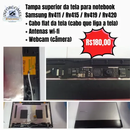 Tampa superior da tela para notebook Samsung  Rv419