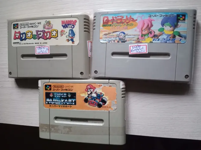 Jogos Super Nintendo - Super Mario Kart, Lode Runner e Mario Wario