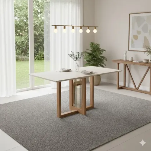 Mesa De Jantar Com Tampo Mdf Com Canto Arredondado 160 Cm