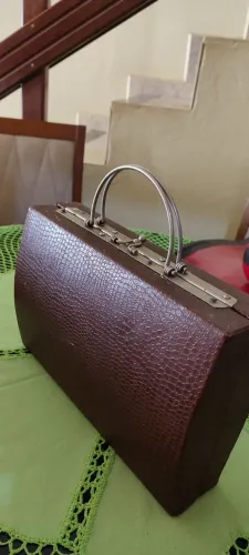 Bolsa de couro legítimo década 50