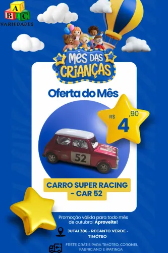 CARRINHO DE CORRIDA COLEÇÃO 