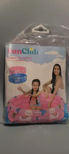 Piscina Inflável 100L rosa Infantil 3 Anéis Alpaca Sun Club