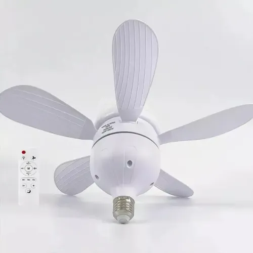 Lâmpada Ventilador Teto 60w Luz Led Controle Remoto 110v/220v Ambiente