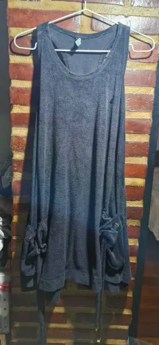 Vestido preto tecido atoalhado farm tam p