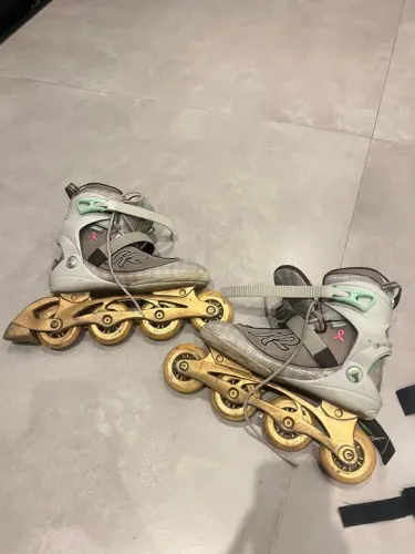 Patins K2 TAM 37/38 mais kit de proteção feminino 