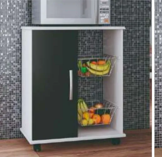 Armário de Cozinha Multiuso com Fruteira e Rodinhas (leia a descrição)
