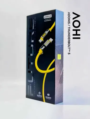 Cabo USB-C AOHI Adonis USB4 2.0 240W Display LED 120Gbps de 1m 