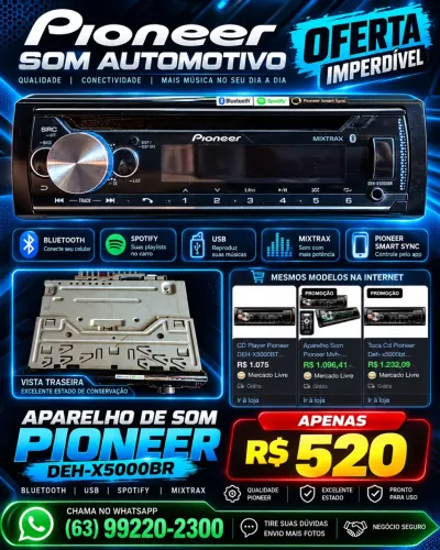 CD Player Pioneer DEH-X5000BR - Aparelho MP3