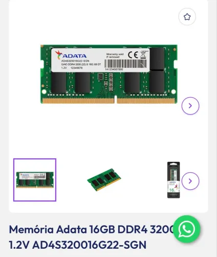 Memória ram ddr4 16gb ( notebook)