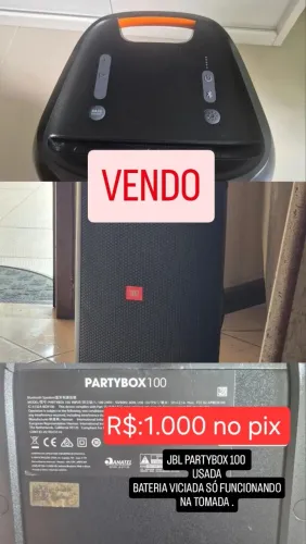 Caixa de som JBL PartyBox 100