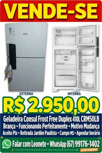 GELADEIRA CONSUL FROST FREE 410 LT