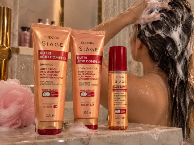 Kit Eudora Siàge Nutri Acid.Complex Shampoo Condicionador Hair Mist