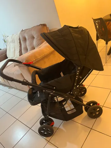 Carrinho Berço Rover 2 em 1 Alça Reversível Prime Baby Preto 3 Posições - Prime baby