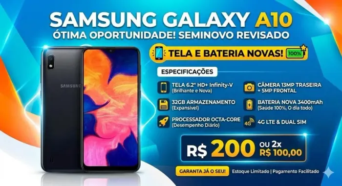 A10 tela nova e bateria nova