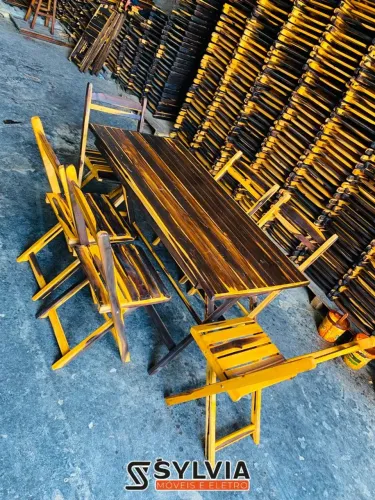 Conjunto retangular dobrável invernizada 