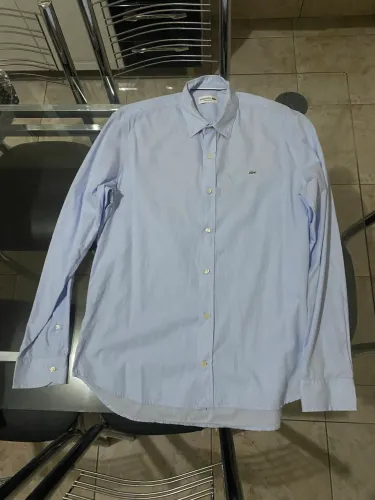 Camisa Lacoste Regular Fit em Oxford Masculina - Branco+Azul