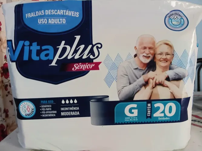 FRALDAS GERIÁTRICA DESCARTÁVEIS - VitaPlus Sênior, Absorv Premium (G/XG)