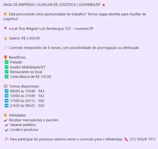 AUXILIAR DE LOGÍSTICA