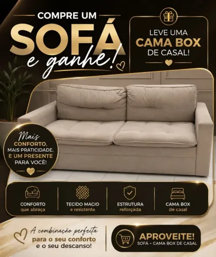 Comore um sofá e ganhe uma cama Box