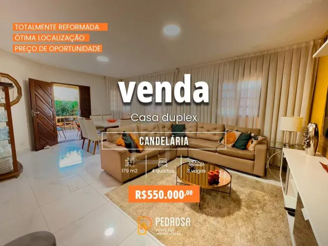 Casa à venda com 179 m2 - 4 quartos - no bairro de Candelária/Natal - 3 vagas