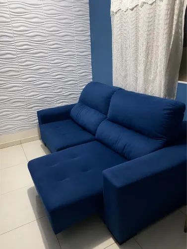 Sofá Retrátil Azul Marinho