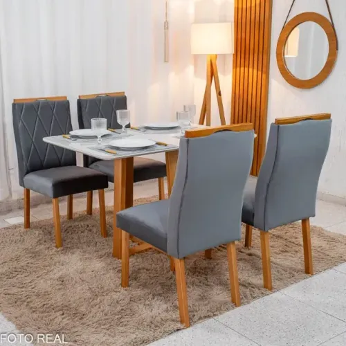 Mesa Jantar Pedro 1,20m com 4 Cadeiras 100% MDF Produto Novo!! Pronta Entrega!!