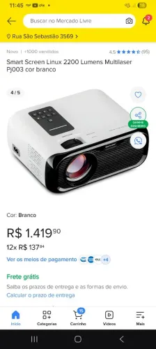 Projetor Wi-Fi ultra uhd led