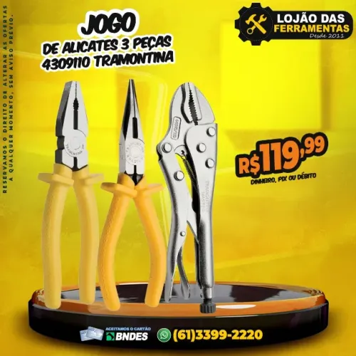 Jogo de Alicates 3 Peças 4309110 Tramontina