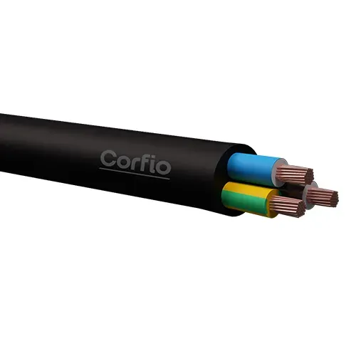 Cabo PP Corfio 3x2,5mm² Flexível 1kV Preto - Metro ou Rolo 100m