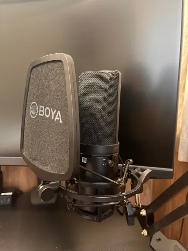 Microfone Condensador Estúdio Boya By-m1000 Preto