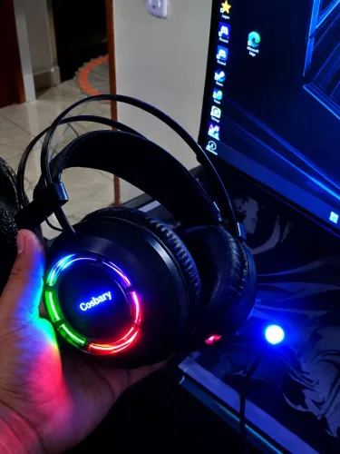 Headset Gamer Cosbary USB com LED / Microfone - Ótimo Estado