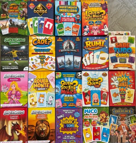 Jogo de Cartas Infantil e Família Supercards Cartas Diversão