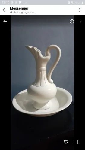 Jarro ânfora com prato decoração casa batizado