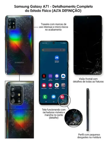 Samsung Galaxy A71 128GB - Tela Quebrada (Funcionando / Ler Descrição)