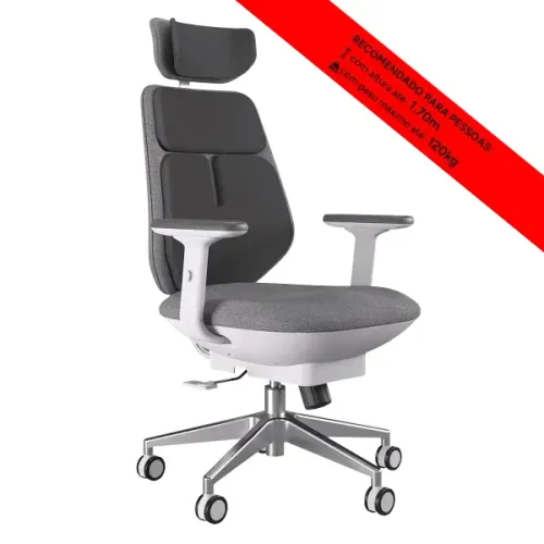Cadeira Office PCYES Backrobo Sublime, Até 120Kg, Ajuste de Ângulo, Aquecimento Lombar, Pr