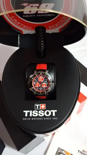RELÓGIO ORIGINAL TISSOT MOTO GP NICK HAYDEN 69. COMPLETO. PARA COLECIONADORES.