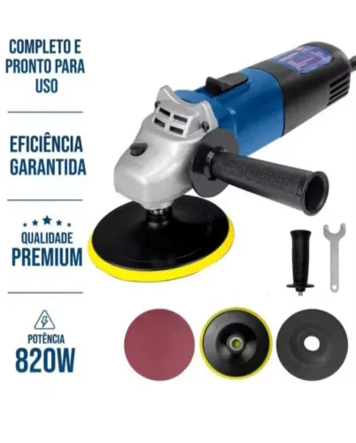 LIXADEIRA E ESMERILHADEIRA ANGULAR 820W 120V COM ACESSÓRIOS 