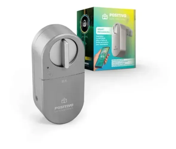 Smart Fechadura Positivo Casa Inteligente - Bluetooth - Botão Touch - Bateria 2600 mAh