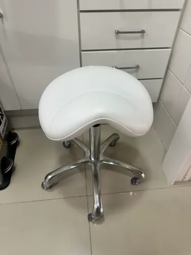 Cadeira Mocho Sela Aço Estrutu Branco