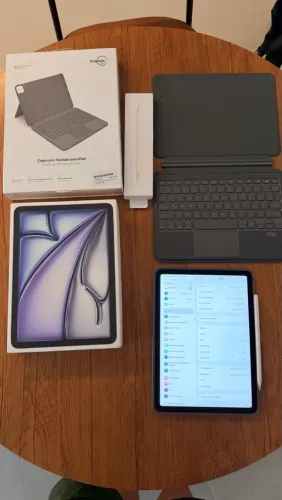 iPad Air M3 11? 128GB + Apple Pencil Pro + Teclado iPlace | Bateria 98% | Completo