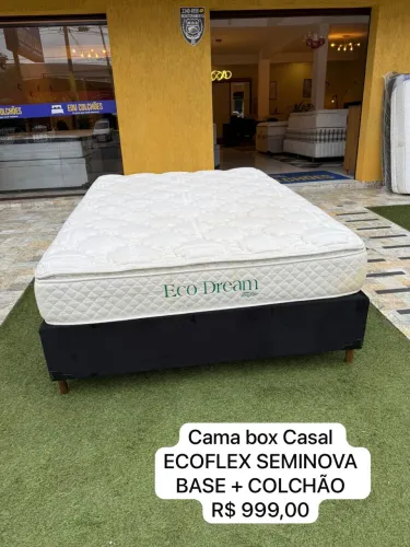 Cama box Casal  ECOFLEX SEMINOVO TOP - ENTREGAMOS 