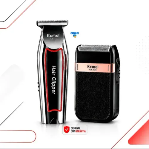 Kit Máquina Acabamento Kemei Km-032 E Shaver Km-2024 Bivolt
