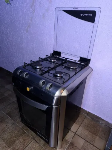Fogão Continental 4 bocas - Inox com tampa de vidro